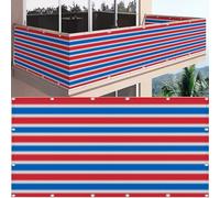 Weatherproof Privacy Net Fence Screen with Eyelets HDPE 2.5m x 2m 180g/m² Balcony Cover for Wind Protection - Blue & Red Garden Balcony Sports Field