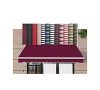 Weatherproof Retractable Patio Awning - 11x4.9ft UV Protection Sunshade Canopy Cover for Deck Balcony Yard - Red Outdoor Awning for Door & Window