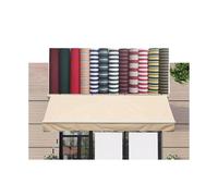 Weatherproof Retractable Patio Awning - UV Protection Outdoor Canopy for Deck Balcony Yard | Sunshade Cover - Beige (19.6x6.5ft) - Easy Installation Canvas