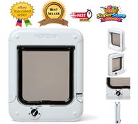 Weatherproof Rotary Cat Flap 358 - Perfect for Small and Average Cats, White