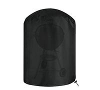 Weatherproof Round BBQ Grill Cover, Windproof Black Grill Protector with Drawstring, 190x90cm - Durable Outdoor Grill Accessory for All Seasons