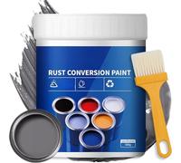 Weatherproof Rust Converter Paint for Metal - 2-in-1 Rust Remover & Primer, Water-Based Anti Rusts Paint for Cars, Fences, Industrial Equipment, Long Lasting Rusts Prevention (Gray)