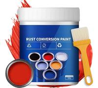 Weatherproof Rust Converter Paint for Metal - 2-in-1 Rust Remover & Primer, Water-Based Anti Rusts Paint for Cars, Fences, Industrial Equipment, Long Lasting Rusts Prevention (Red)