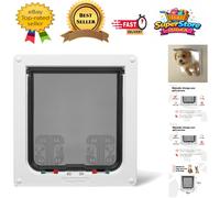 Cat Mate Pet Mate Lockable Cat Flap 4 Way Locking Brush Sealed Door - White