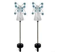 Weatherproof Solar Angel Lights 2 Pack Outdoor Use(blue)