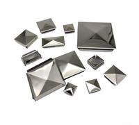Weatherproof square post cap with pyramid design, crafted from stainless steel to galvanized steel for enhanced post durability and protection (1pcs 50mm)
