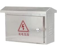 Weatherproof Stainless Steel Distribution Box - Outdoor Electrical Enclosure with Hinged Cover for Safe Wiring Solutions
