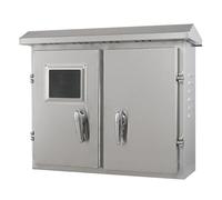 Weatherproof Stainless Steel Electrical Enclosure Box with Viewing Window - Double-Door Wall-Mounted Junction Box for Charging Station Protection