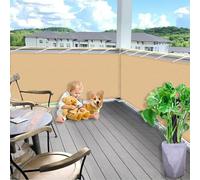 Weatherproof Sun Shade Sail 1.3 x 10 m - UV & Wind Protection, Durable & No Drill Installation, Multiple Sizes & Colors, Dust & for Garden, Sand Yellow with Cable Ties