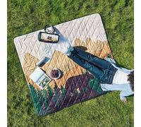Weatherproof Vintage Outdoor Blanket - 60in x 72in, Portable & Foldable, Sandproof, Waterproof, Picnic & Camping Blanket with Carry Strap (Bear)