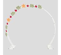 Weatherproof White Metal Garden Arch Trellis - 2.4x2.8m (7.9x9.2ft) Wedding Backdrop for Climbing Plants Roses & Vines - t for Ceremonies & Outdoor Decor
