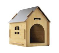 Weatherproof Wooden Cat House - Weatherproof Kennel for Dog,Dog Hutch Retreat House, Outdoor Cats Rainproof House for Terrace, Patio, Yard