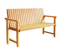 Weatherproof Wooden Garden Bench, 2-Seater with Backrest, Perfect for Patio, Balcony, Courtyard, Rooftop, and Garden - Yellow, 120x50x89.9cm