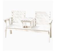 Weatherproof Wooden Garden Bench with Armrests & Backrest, Max Load 250kg, Ideal for Backyard, Patio, Lawn & Park, Solid Wood Material (White)