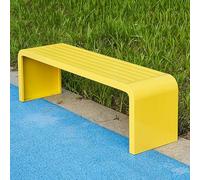 Weatherproof Yellow Steel e Bench - Art Deco Alloy Backless nic Seating for Outdoor Patio Garden Porch Park Balcony - 150CM/5ft