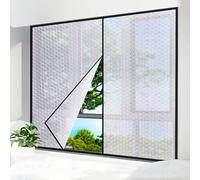 Weatherproofing Window Insulation Film Kit,Easy to Open for Ventilation,Held by Adhesive Straps,Reusable Plastic Window wrap,Self-Adhesive,Customizable,Width x Height (220cm x 220cm(7.2ftx7.2ft)