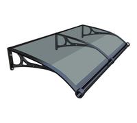 WeatherResistant Outdoor Awning for & Doors Entryway Canopy with Drainage Sink & Metal Bracket Gray 100x300 cm Porch Cover for Rain & Sun Protection