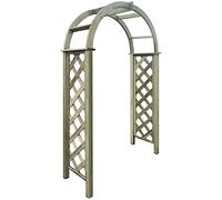 Weatherresistant Rose Arch Wooden Trellis for Climbing Plants, Arches, Outdoor Arbor, Climbing Support, Wedding Decoration, 120 x 215 cm, Litobnx, Wood Color, Lshaped Iron feet 120 * 215cm