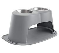 WeatherTech Double High Pet Feeding System - Elevated Dog/Cat Bowls - 14 inch High Dark Grey (DHC9614DGDG)