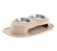 WeatherTech Double High Pet Feeding System - Elevated Dog/Cat Bowls - 4 inch High Tan (DHC1604TNTN)
