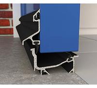 Weatherten Bar 914mm (36") - Inward Opening Door Weather Bar Draught Excluder, Aluminium, Full Kit with Screws, Plugs & Safety End Caps (Black)