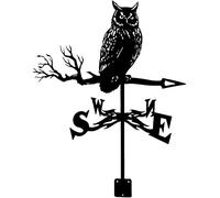 Weathervane Alpaca Badger Art Weather Vane Measuring Tools Weathercock Direction Indicator Decor Stainless Steel Aircraft for Outdoor Bracket Decor Craft,Owl