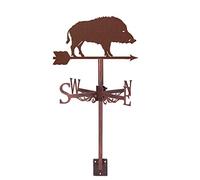 Weathervane Animals Pig Metal Wind Vane Direction Indicator for Outdoor Roof Mount Farm Yard Garden Gazebo Decorations Easy Use(Floral Pig, Bronze) (Bronze Wild Pig)