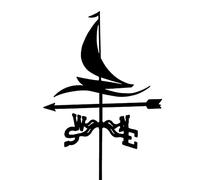 Weathervane,Animals Weather Vane Sailing Boat Rabbit Red Wine Glass Farmer and Horse Cat and Bird Silhouette Weathervane Wind Direction Indicator Professionnel Measuring Tool Gifts(Sailing Boat)