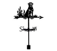 Weathervane Black Metal Dog Puppy & Cat Ornament Wind Direction Indicator Measuring Instrument Roof Installation Wind Vane Farm Scene Garden Deco Accessories, Dog & Puppy ~02 (Labrador Retriever