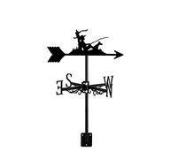Weathervane Cast Iron Black Fishing Ornament Wind Direction Indicator with Roof Mount, Handcrafted Metal Decorations for Outdoor Garden Farm Yard,Fisher (Fisher)