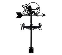 Weathervane Cast Iron Weather Vane with Roof Mount, Metal Decorations Wind Direction Indicator for Outdoor Garden Roof Farm Yard