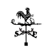 Weathervane Cat and Butterfly Playing Silhouette Stainless Steel Hunter and Hound Weather Vane Wind Direction Indicator Weathercock Measuring Tools for Outdoor Bracket Decor Craft