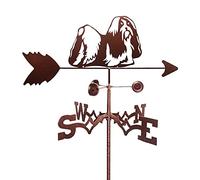 Weathervane Cocker Spaniel Silhouette Stainless Steel Animal Dog Weather Vane Measuring Tools Wind Direction Indicator Weathercock for Patio Yard Ornament