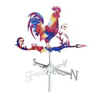 Weathervane Cockerel Cast Iron Weather Vane For The Garden, Colorful Animals Garden Wind Vanes, Weathervane Rooster For Shed Direction Indicator For Farmhouse Yard Outdoor Barn Sheds Patio Decoration