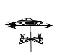 Weathervane,Decorative Wind Vane Weather Vane Garden Roofs Mount Yard Decoration, Stainless Steel Weather Vane Farm Retro Durable Scene(Car)