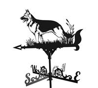 Weathervane,Decorative Wind Vane Weather Vane Garden Roofs Mount Yard Decoration, Stainless Steel Weather Vane Farm Retro Durable Scene(Dog)
