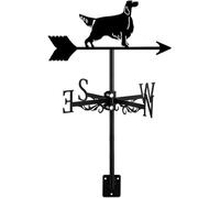 Weathervane Dog Ornament Black Metal Wind Vane Direction Indicator Home Roof Scene Garden Patio Yard Decor with Anti-Rust Coating-Afghan Hound