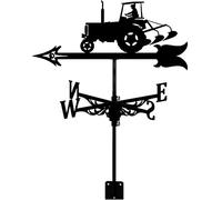 Weathervane Farm Tractor Ornament Metal Weather Vane Wind Direction Indicator Scene Garden Wind Vane with Anti-Rust Coating Corrosion Resistant