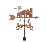 Weathervane Farmhouse Silhouette Art Decor Stainless Steel Weather Vane Measuring Tools Weathercock Direction Indicator for Outdoor Bracket Decor Craft
