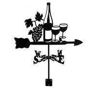 Weathervane,Grape Wine Metal Weathervane Garden Stake Weather Vane Wind Vane Stainless Steel Wind Direction Indicator Decoration Wind Vane Patio Yard Roof Mount Easy Use