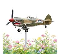 Weathervane - Historical Sculpture with Propeller - Evenly Rotating - Airplane Shape as Wind Direction Sensor for Yard, Park, Patio, Garden, Backyard, Beach House, Farmhouse