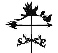 Weathervane Iron Durable Retro Farm Scene Garden Stake Weather Vane Professional Measuring Tools Stainless Steel Wind Direction Indicator Farm Retro Yard Decoration