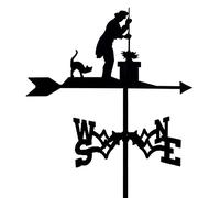 Weathervane Iron Durable Retro Farm Scene Garden Stake Weather Vane Professional Measuring Tools Stainless Steel Wind Direction Indicator Farm Retro Yard Decoration