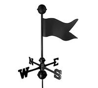 Weathervane Metal Weather Vane Roof Decoration Professional Measuring Tool Garden Yard Easy to Assemble-Flag Design,East South West North Direction