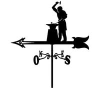 Weathervane,Metal Weathervane Blacksmiths Weather Vane Wind Direction Indicator Durable Retro Wind Vane Farm Scene Garden Stake Measuring Tool
