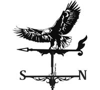 Weathervane,Metal Weathervane Iron Weather Vane with Mounting Bracket Wind Vane Decoration Design East South West North Wind Direction Indicator Measuring Tool(Puck)