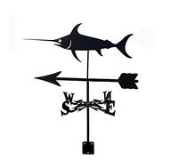 Weathervane Roof Mount Weather Vane Measuring Tools Grouse Wild Fox Swordfish Wind Direction Indicator Stainless Steel Weathercock for Outdoor Bracket Decor Craft