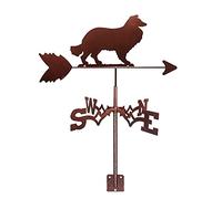 Weathervane Stainless Steel Weather Vane Black Spray Paint Wind Vane Outdoor Sheds Iron Yard Roof Barns Decoration Yard Wind Direction Indicator Measuring Tool