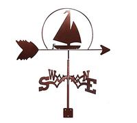 Weathervane,Stainless Steel Weather Vane, Wind Vane Vintage Weathercock Hollow Wind Direction Indicator for Outdoor Garden Roof Paddock Decoration Weather Vane(E)