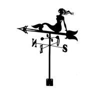 Weathervane,Stainless Steel Weathervane Fairy Tale Mermaid Weather Vane Durable Farm Scene Garden Stake Wind Vane Decorative Wind Direction Indicator for Outdoor Measuring Tool